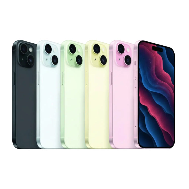 Apple iPhone 15 - 128GB / 256GB / 512GB - Pink, Yellow, Blue, Green & Black Apple