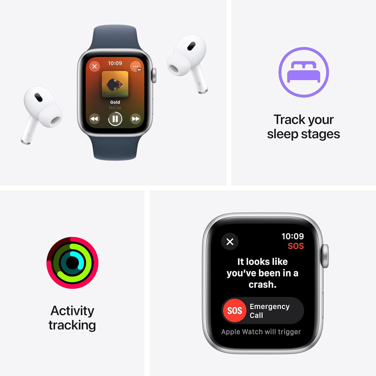Apple Watch SE GPS + Cellular 44mm Sport Band Aluminum Case – Midnight (M/L) (AU Version) - Box Damaged
