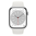 Apple Watch Series 8 GPS + Cellular, 45mm Silver Aluminium Case with S/M White Sport Band - Pristine - Refurbished Apple