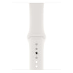 Refurbished Apple Watch Series 5 showing silver case and display