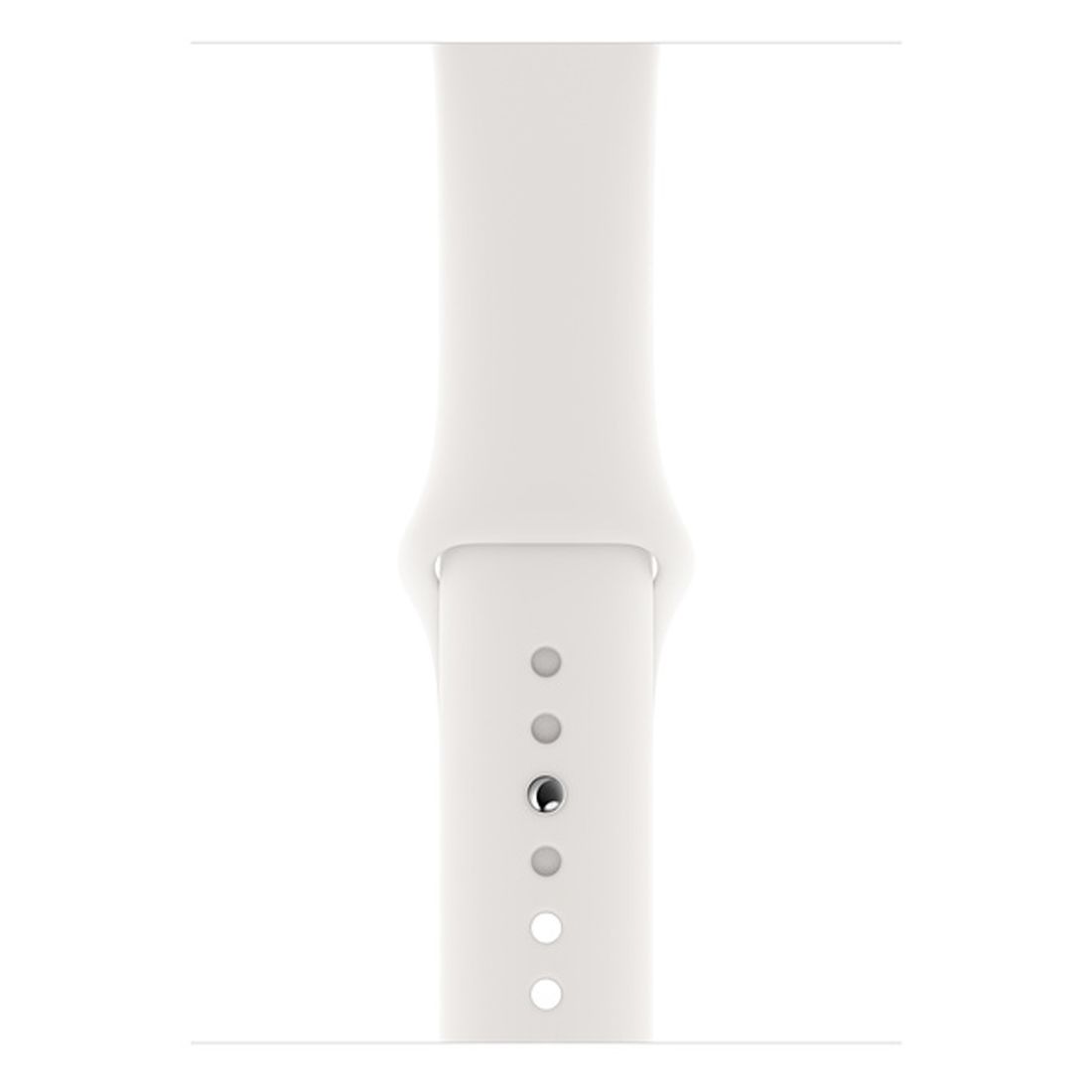 Refurbished Apple Watch Series 5 showing silver case and display