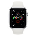 Excellent refurbished Apple Watch Series 5 front view with white band