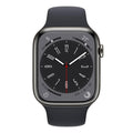 Apple Watch Series 8 45mm Stainless Steel Case w/ Midnight Sport Band GPS + Cellular - AU Version