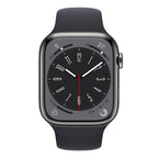 Apple Watch Series 8 45mm Stainless Steel Case w/ Midnight Sport Band GPS - Graphite - Pristine Refurbished - AU Version Apple
