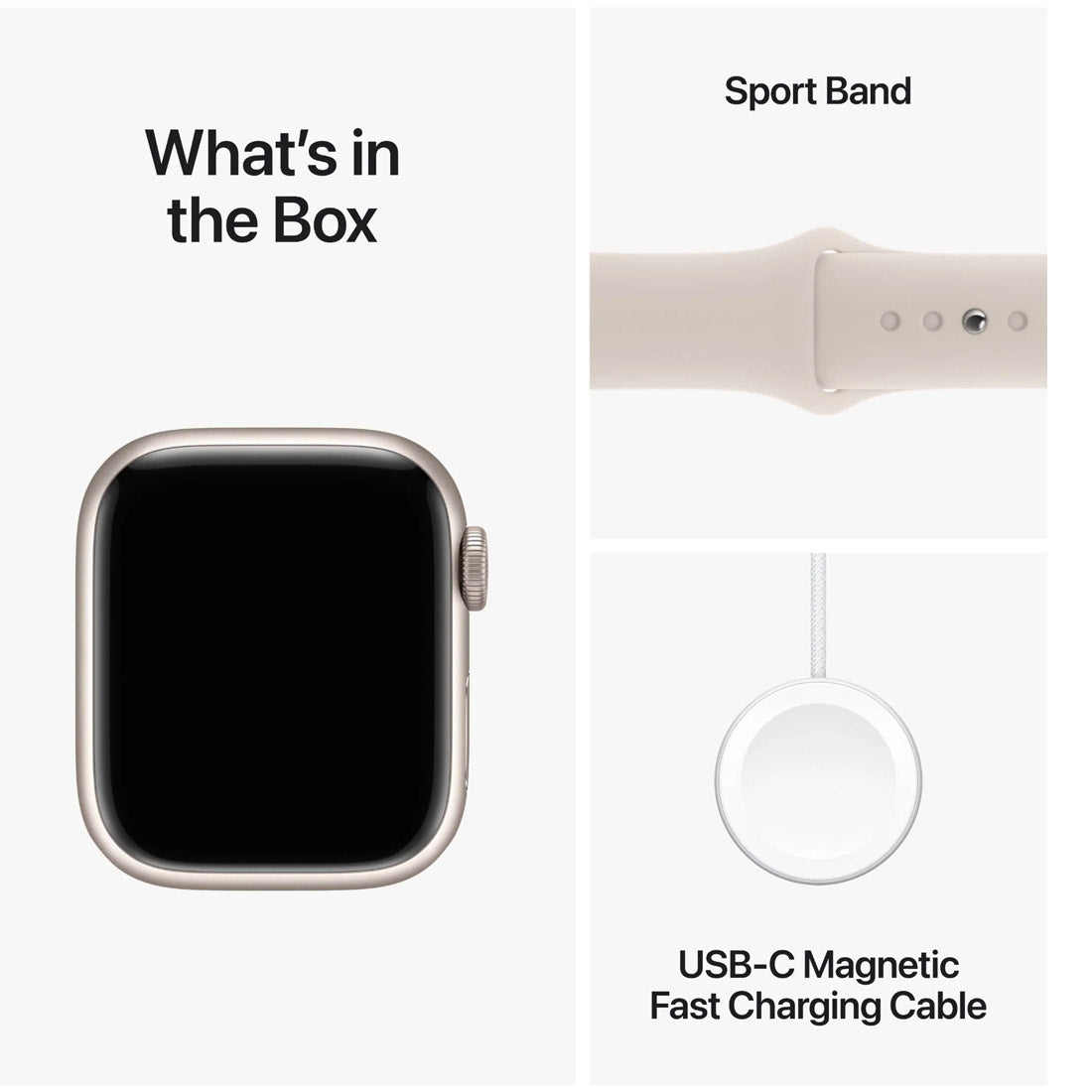 Apple Watch Series 9 41mm GPS + Cellular Starlight Aluminium Case with Starlight Sport Band (S/M) (Opened Never Used) (Copy) Apple